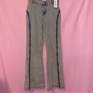 BDG High-waist Zipper Slits Jean 90s Acid Bottom Flare Urban Outfitter Medium 28